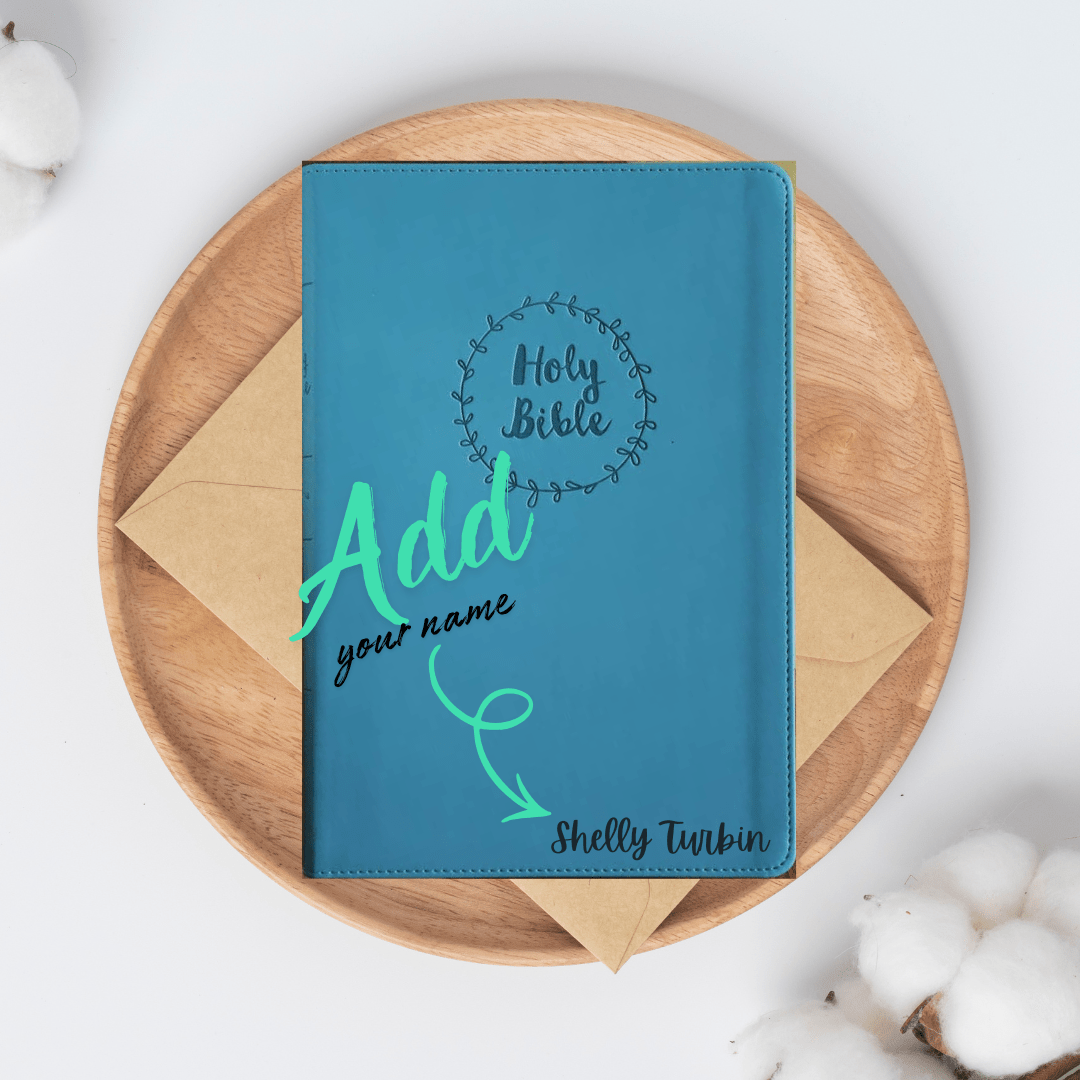 Personalized -NIV Value Thinline Bible Large Print Leathersoft Teal - Nifty Decor & More