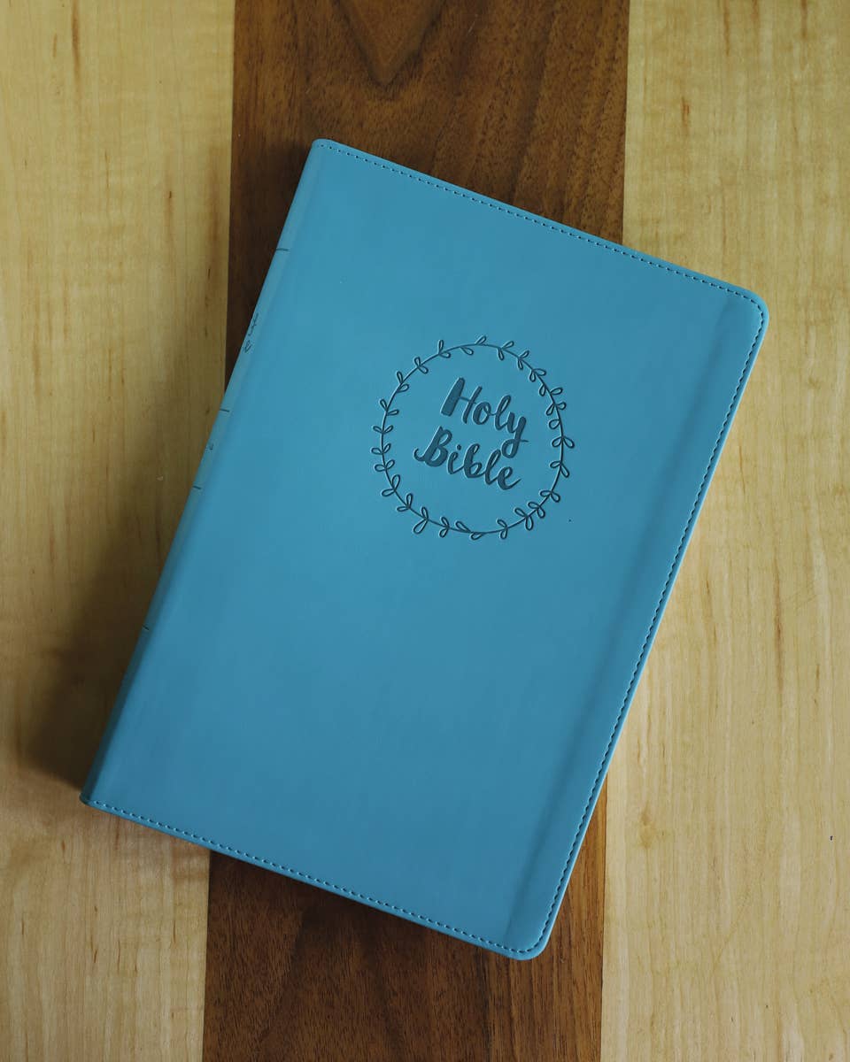 Personalized - NIV Value Thinline Bible Large Print Leathersoft Teal - Nifty Decor & More