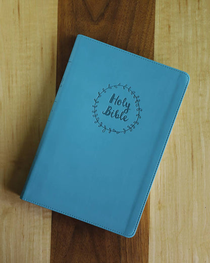 Personalized - NIV Value Thinline Bible Large Print Leathersoft Teal - Nifty Decor & More