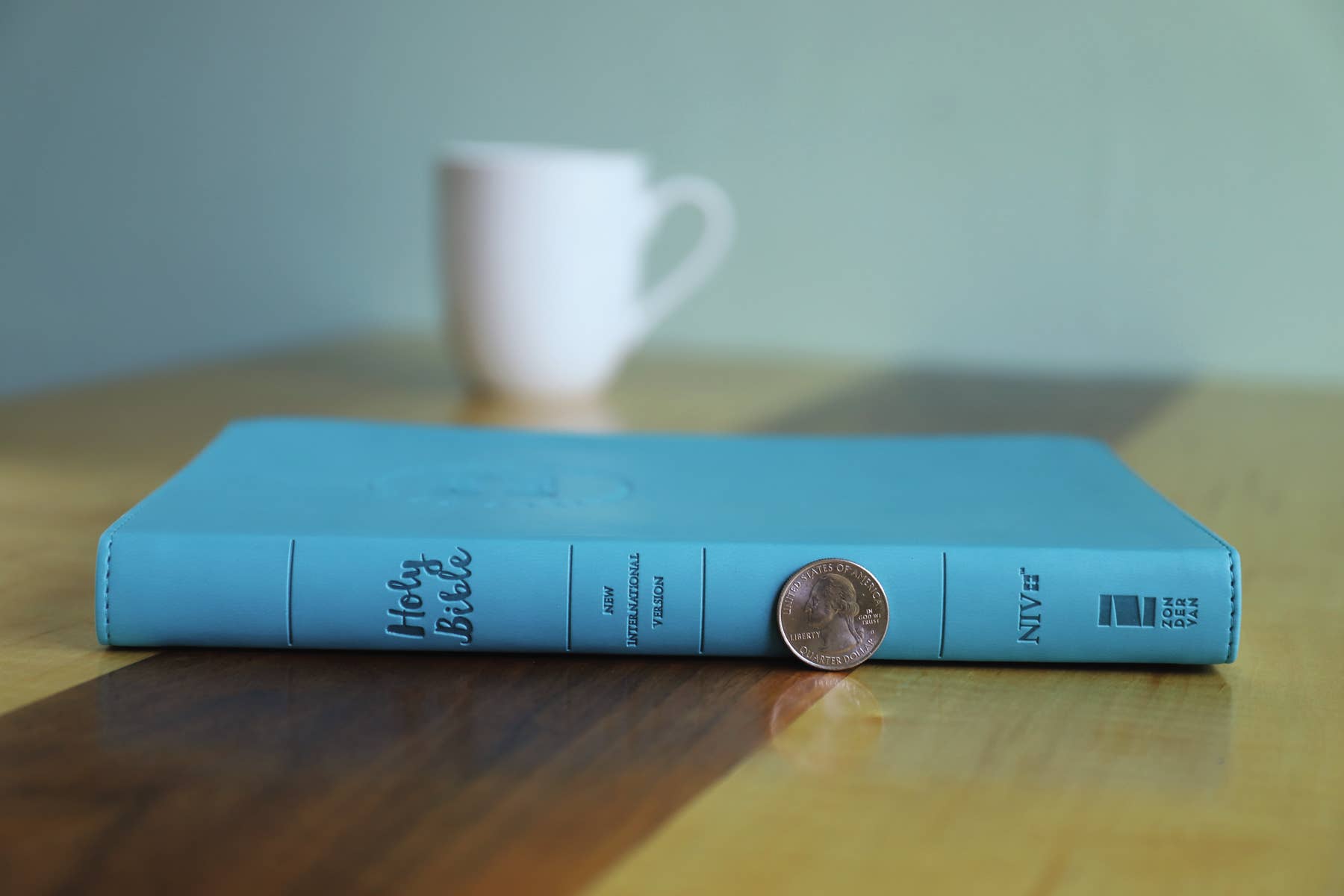 Personalized - NIV Value Thinline Bible Large Print Leathersoft Teal - Nifty Decor & More