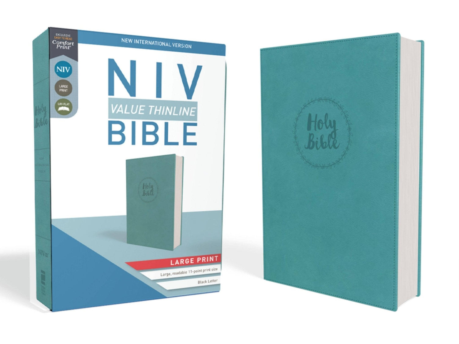 Personalized - NIV Value Thinline Bible Large Print Leathersoft Teal - Nifty Decor & More