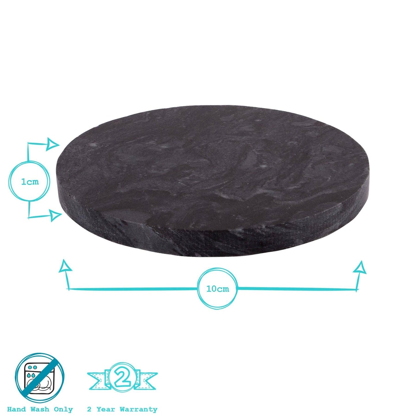 Personalized Round Marble Coaster – Custom Engraved - Set of 4 - Nifty Decor & More