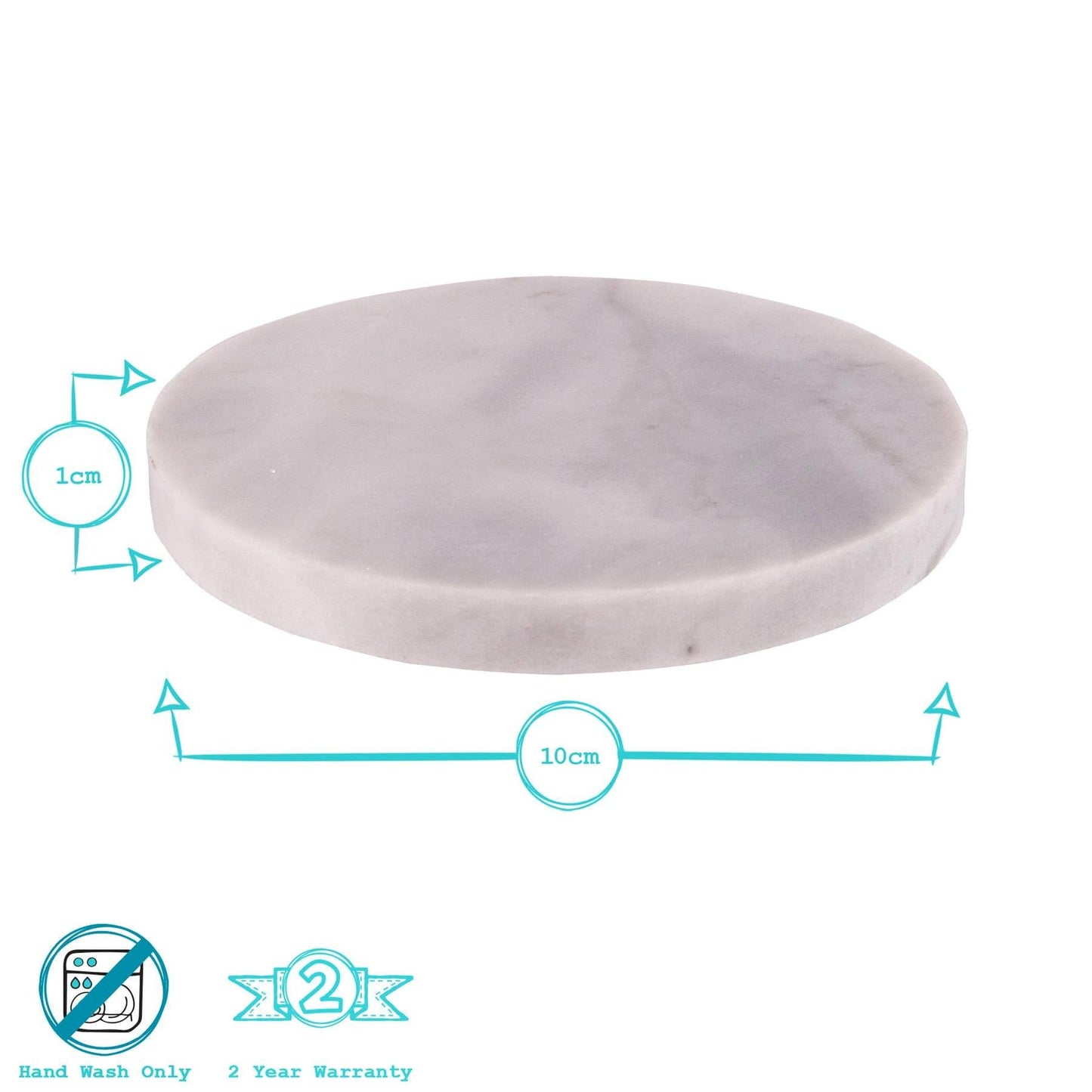 Personalized Round Marble Coaster – Custom Engraved - Set of 4 - Nifty Decor & More