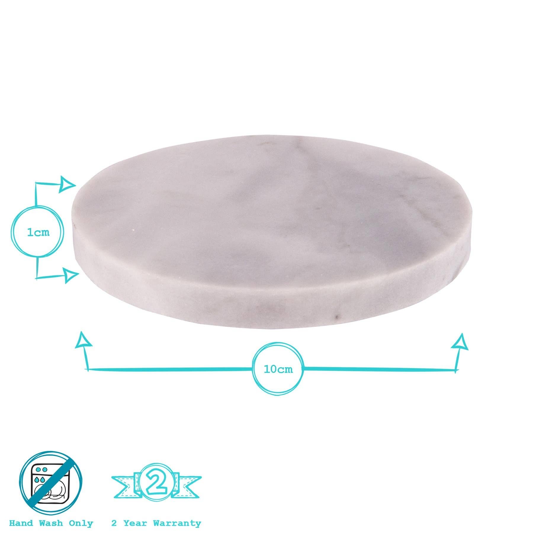 Personalized Round Marble Coaster – Custom Engraved - Set of 4 - Nifty Decor & More