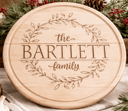 Personalized Small Round Maple Cutting Board - Nifty Decor & More