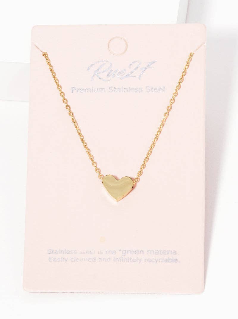 Personalized Stainless Steel Heart Pendant Necklace - Nifty Decor & More