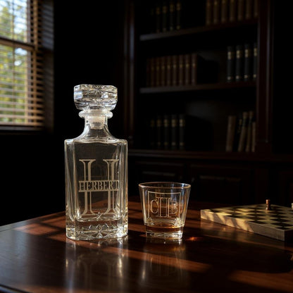 Personalized Whiskey & Decanter Set with 2 Glasses Decanter Set