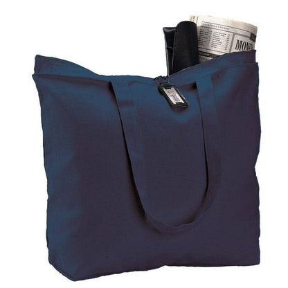 Personalized Zippered Canvas Tote | Custom Embroidered Travel Gift - Nifty Decor & More