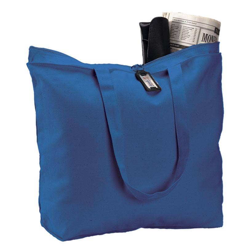 Personalized Zippered Canvas Tote | Custom Embroidered Travel Gift - Nifty Decor & More