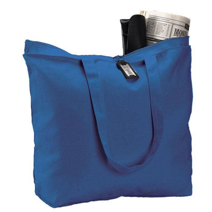 Personalized Zippered Canvas Tote | Custom Embroidered Travel Gift - Nifty Decor & More