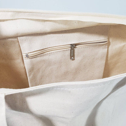 Personalized Zippered Canvas Tote | Custom Embroidered Travel Gift - Nifty Decor & More
