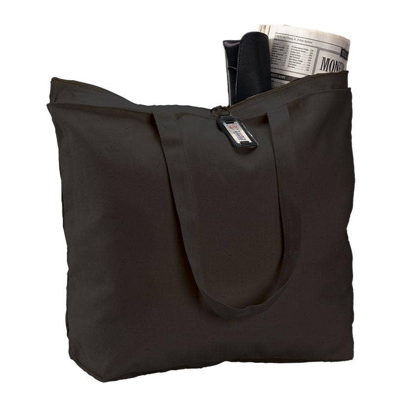 Personalized Zippered Canvas Tote | Custom Embroidered Travel Gift - Nifty Decor & More