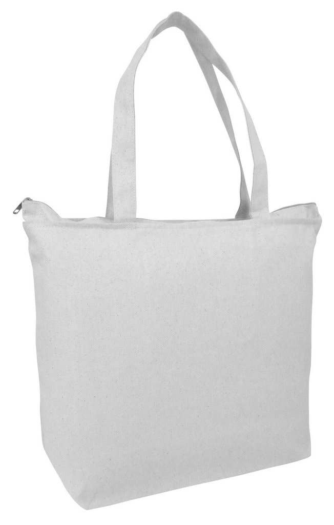 Personalized Zippered Canvas Tote | Custom Embroidered Travel Gift - Nifty Decor & More