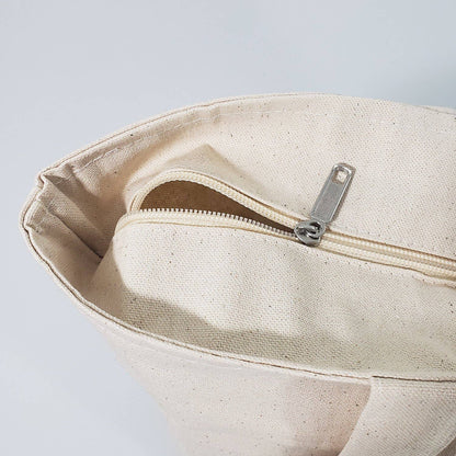 Personalized Zippered Canvas Tote | Custom Embroidered Travel Gift - Nifty Decor & More