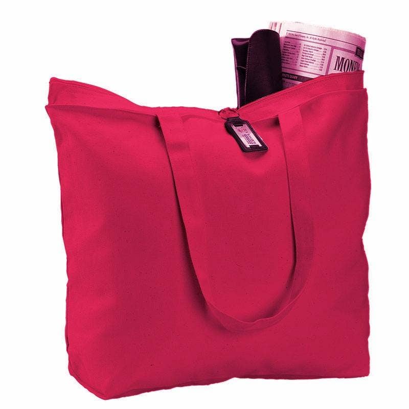 Personalized Zippered Canvas Tote | Custom Embroidered Travel Gift - Nifty Decor & More