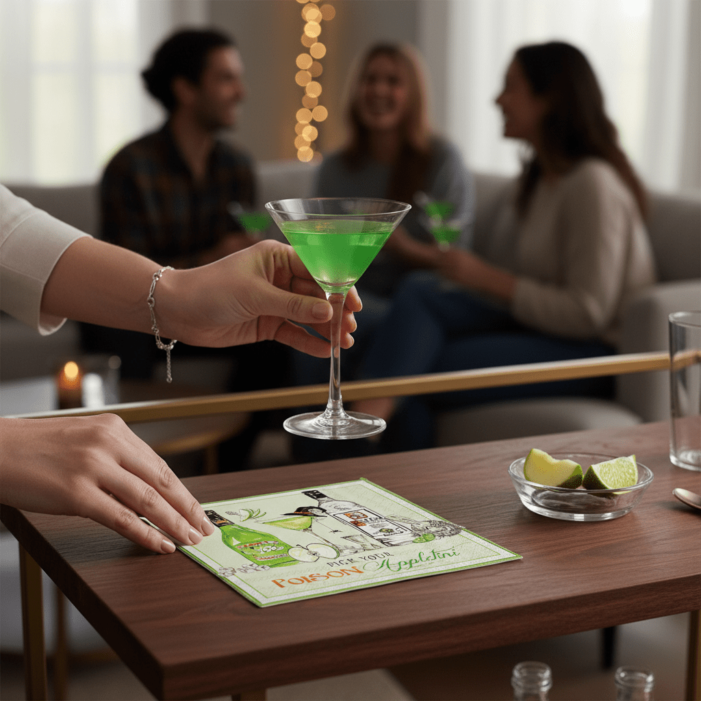 Pick Your Poison Appletini Paper Cocktail Napkin Pack of 20 - Nifty Decor & More