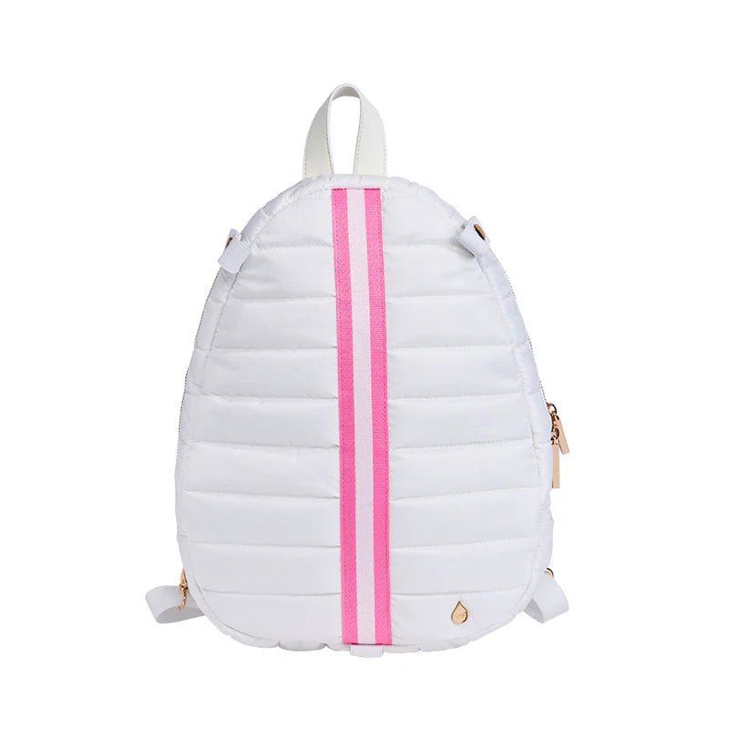 Pickleball Hydrosling Bag With Removable Racquet Cover - White Ripstop With Stripe - Nifty Decor & More