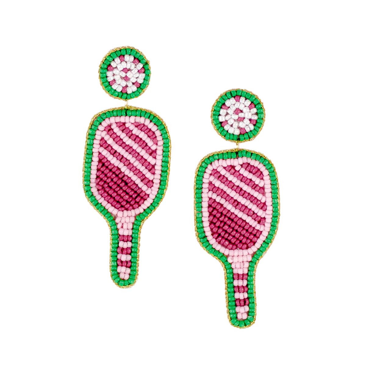 Pickleball Paddle Beaded Earrings, Vibrant and Unique Sports Accessories, Ideal Gift for Active Women - Nifty Decor & More