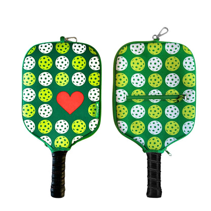 Pickleball Paddle Cover with Love Heart Design, Durable Storage & Fence Hook, Perfect Gift for Pickleball Players - Nifty Decor & More