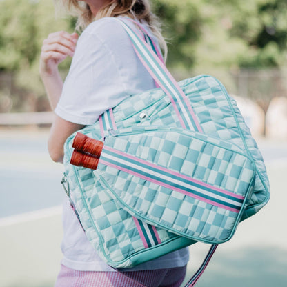 Pickleball Pattern Tote Bag, Vibrant Sporty Design, Perfect for Court Gear, Unique Pickleball Gift - Nifty Decor & More