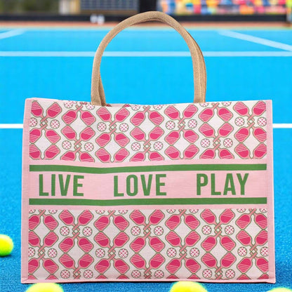 Pickleball & Tennis Juco Tote Bag, Trendy Sports Carryall, Great for On - the - Go, Awesome Gift for Sporty Souls - Nifty Decor & More