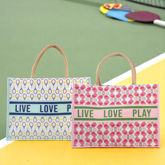 Pickleball & Tennis Juco Tote Bag, Trendy Sports Carryall, Great for On-the-Go, Awesome Gift for Sporty Souls Tote Bag