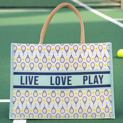 Pickleball & Tennis Juco Tote Bag, Trendy Sports Carryall, Great for On - the - Go, Awesome Gift for Sporty Souls - Nifty Decor & More
