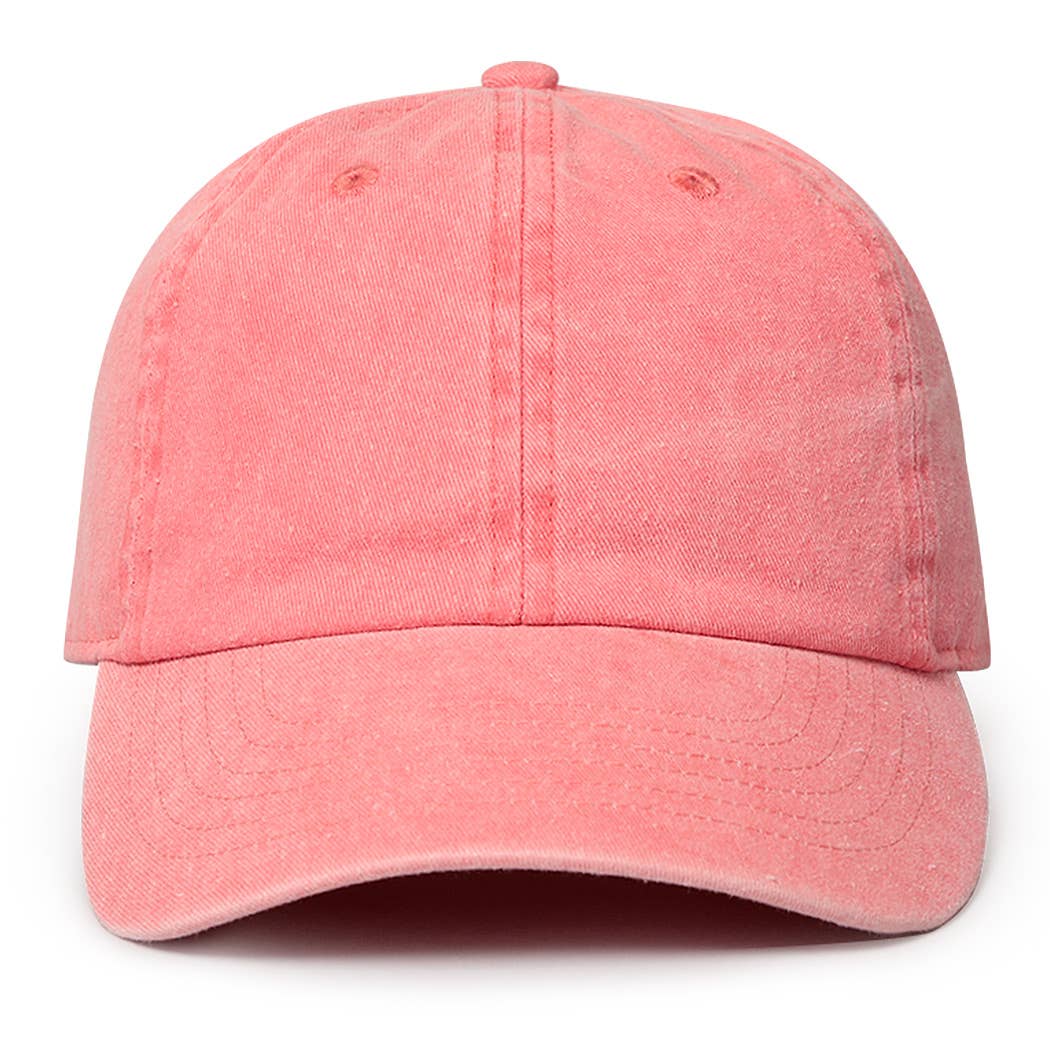 Pigment Dyed Cotton Baseball Dad Cap CORAL ONE SIZE