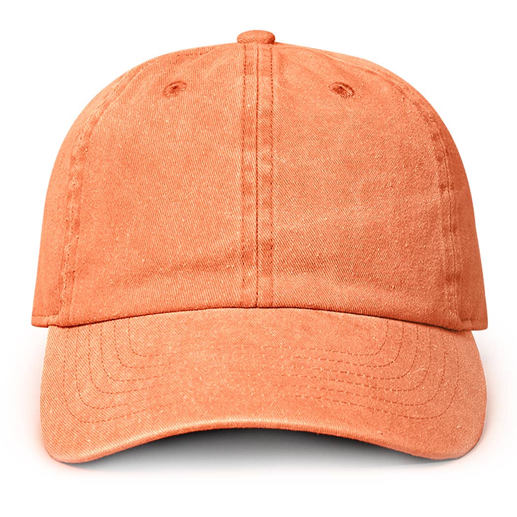 Pigment Dyed Cotton Baseball Dad Cap ORANGE ONE SIZE