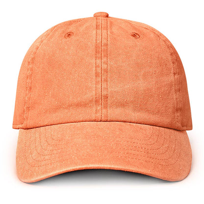 Pigment Dyed Cotton Baseball Dad Cap ORANGE ONE SIZE