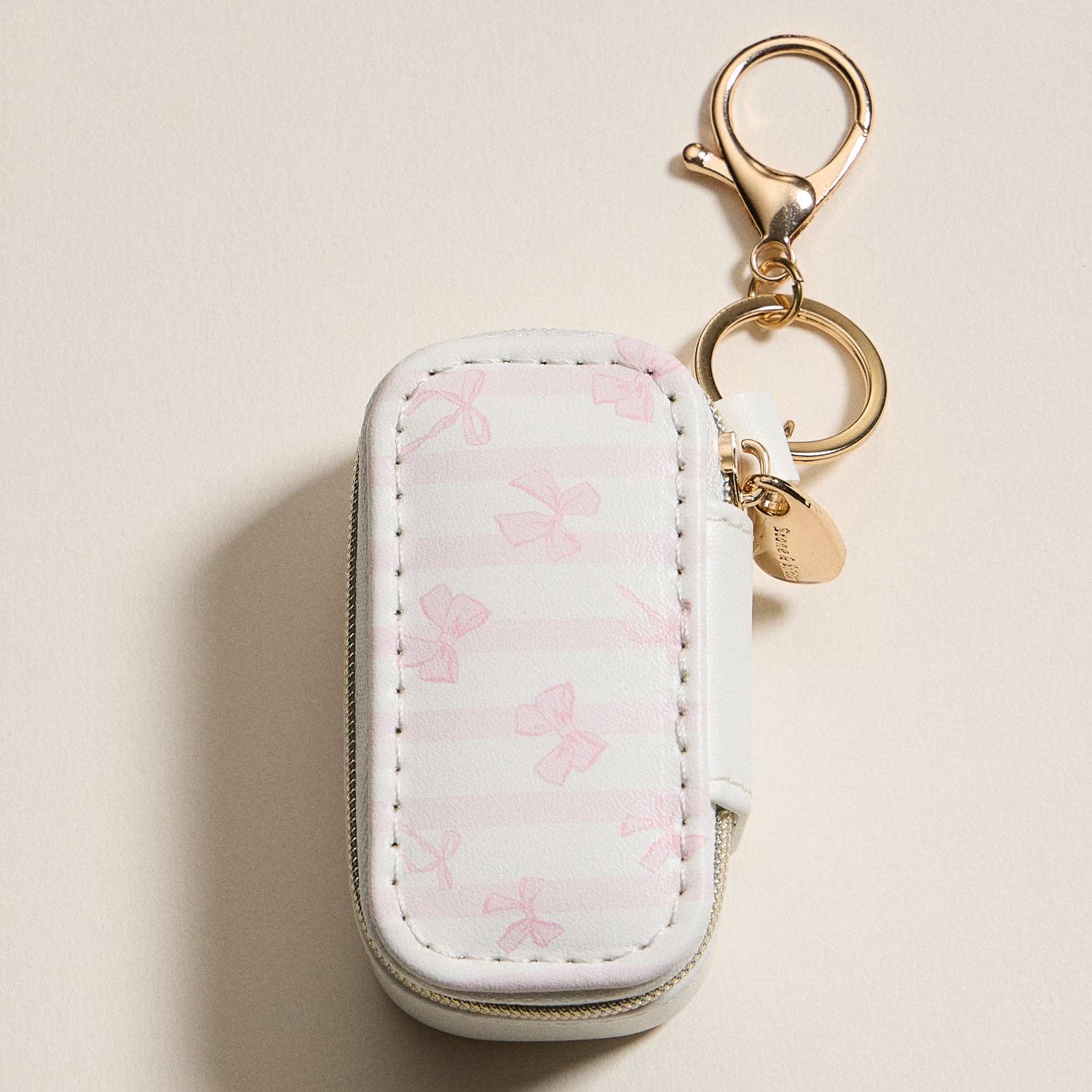 Pink Bow Mini Jewelry Travel Case with Keychain - Nifty Decor & More