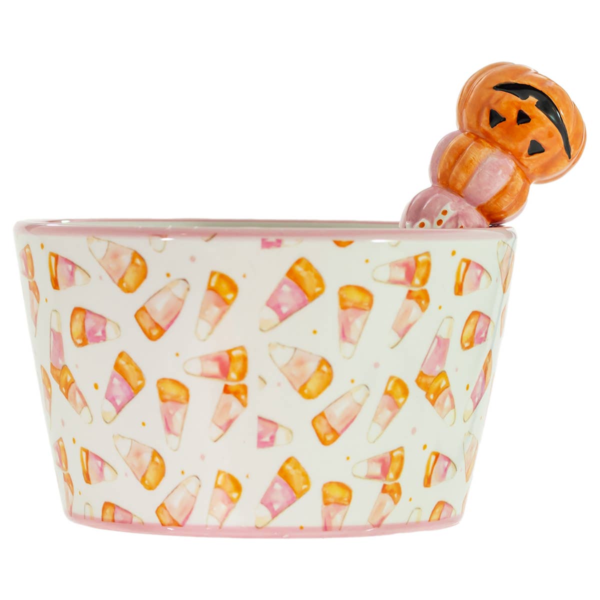 Pink Candy Corn Bowl & Spreader Rosanne Beck 4.75" Round - Nifty Decor & More
