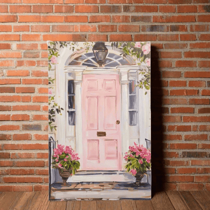 Pink Door Wall Art, 27.5" Vibrant Home Decor for Living Room & Bedroom, Unique Gift Idea for Art Lovers - Nifty Decor & More