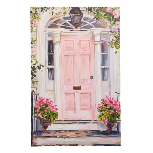 Pink Door Wall Art, 27.5" Vibrant Home Decor for Living Room & Bedroom, Unique Gift Idea for Art Lovers - Nifty Decor & More