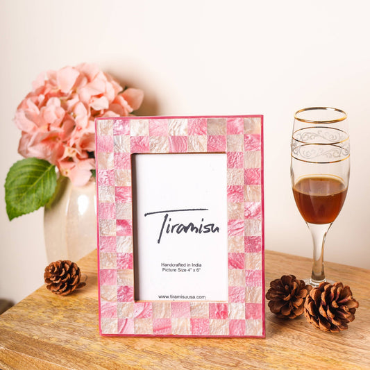 Pink & Ivory Resin Picture Frame