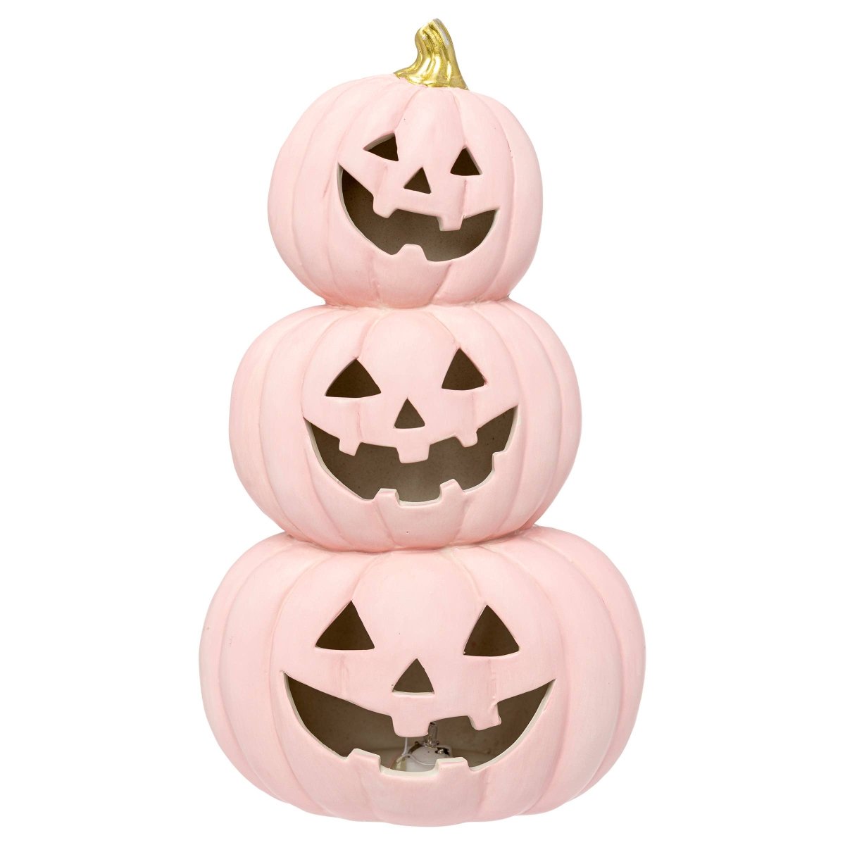 Pink Led Jack-O-Stack Fall Autumn Halloween 10.5" - Nifty Decor & More