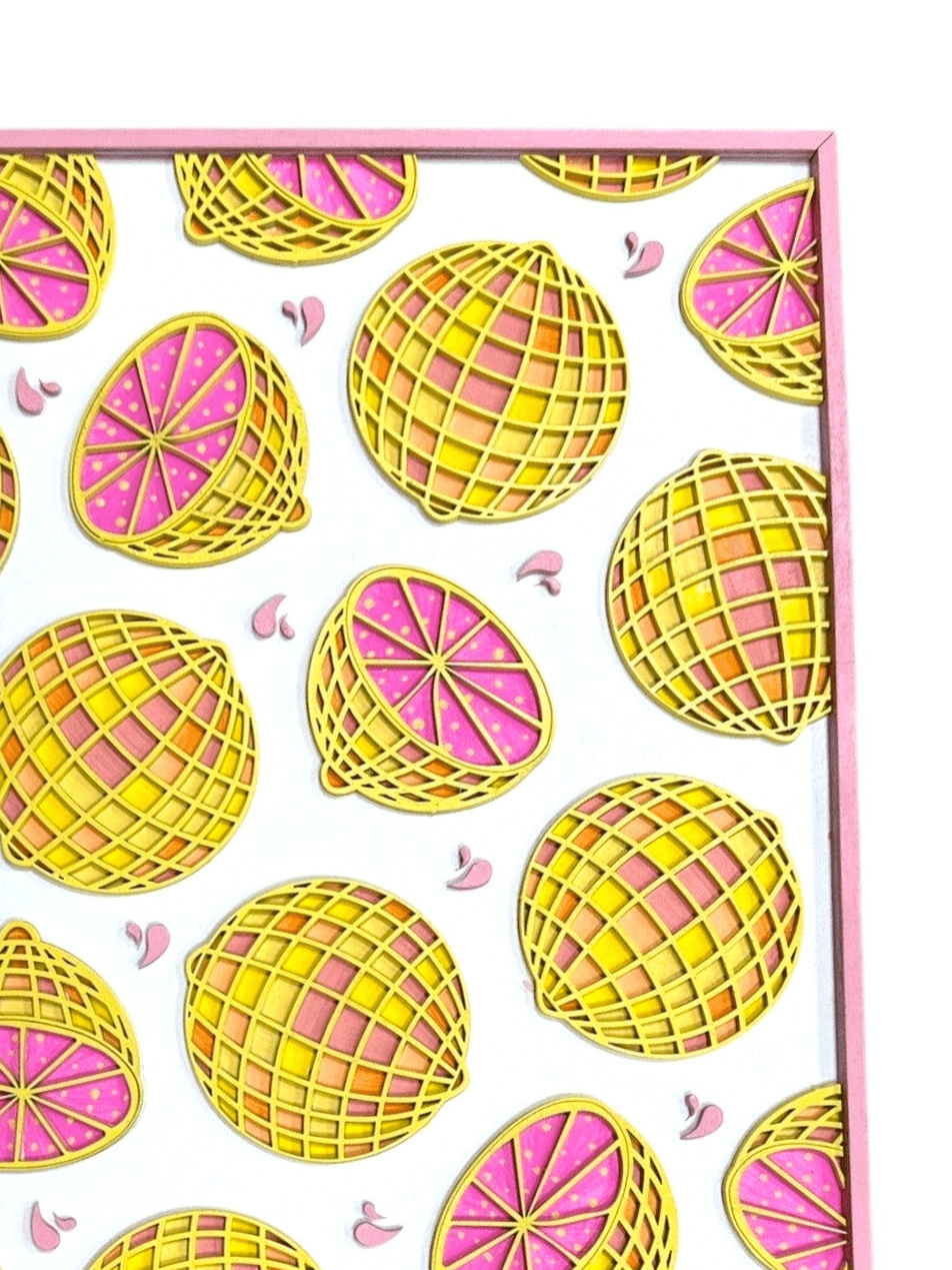 Pink Lemonade Disco Wall Sign, Colorful Retro Vibes Home Decor, Perfect Party & Gift Idea - Nifty Decor & More