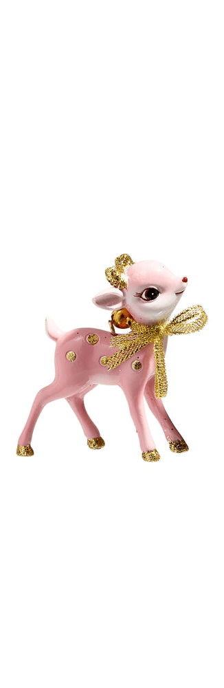Pink Retro Deer 3" Ornaments by Raz Imports - Nifty Decor & More