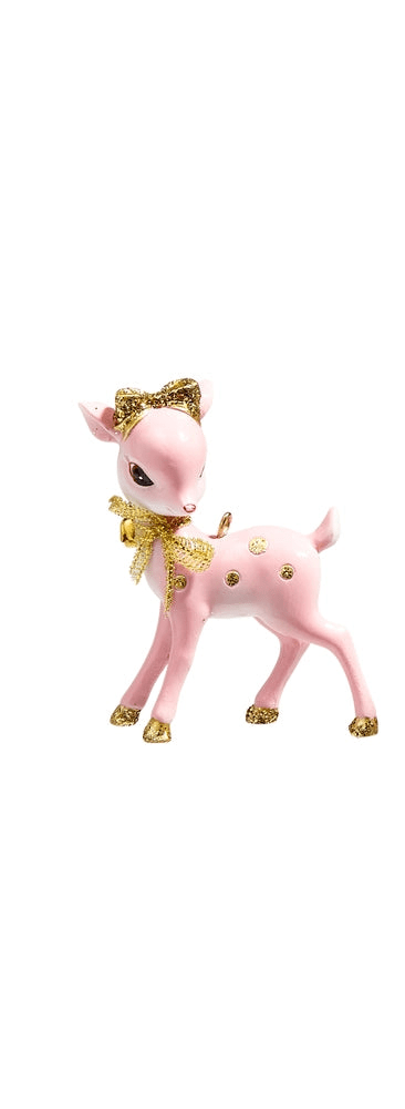 Pink Retro Deer 3" Ornaments by Raz Imports - Nifty Decor & More
