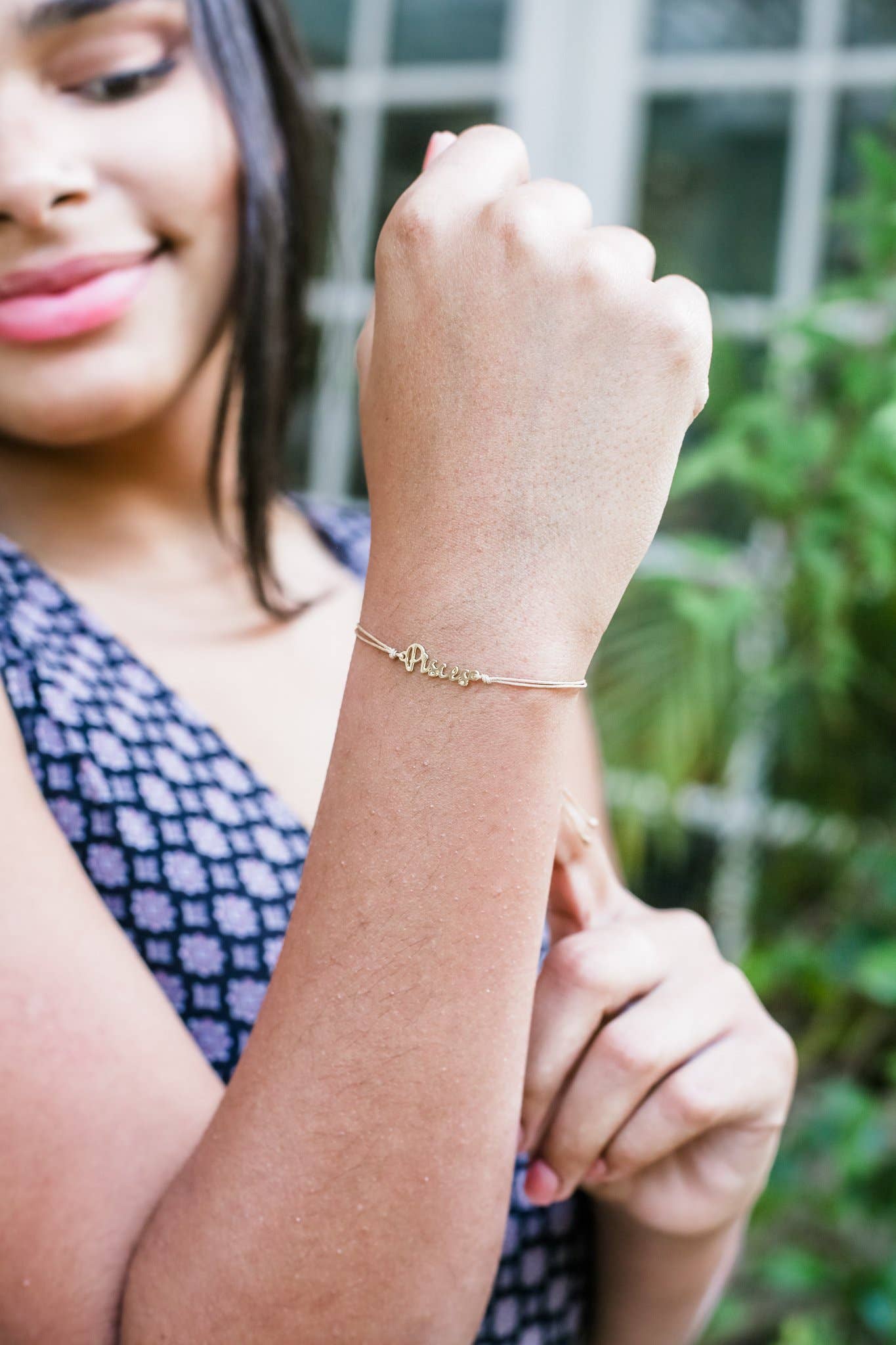 PISCES Zodiac Cord Bracelet Gold - February 19 - March 20 - Nifty Decor & More