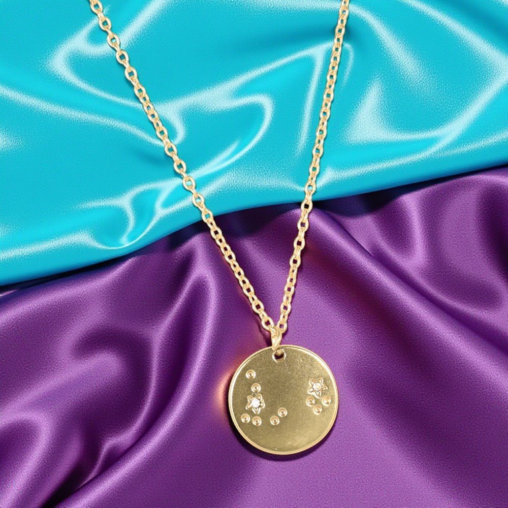 PISCES Zodiac Necklace - Gold - (Feb 19 - Mar 20) - Nifty Decor & More