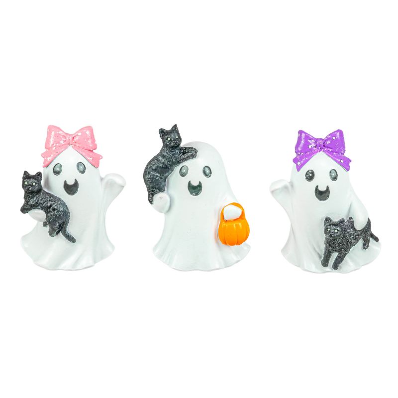 Playful Black Cat Ghost 3" Stander - Nifty Decor & More