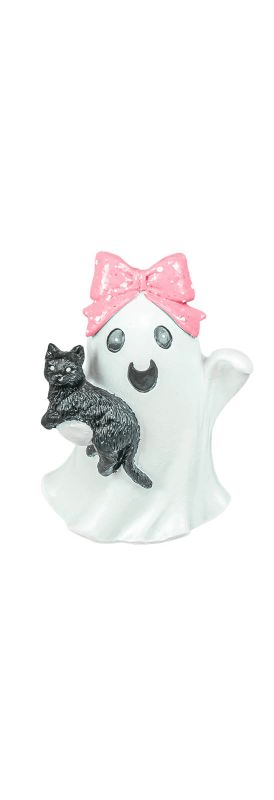 Playful Black Cat Ghost 3" Stander - Nifty Decor & More