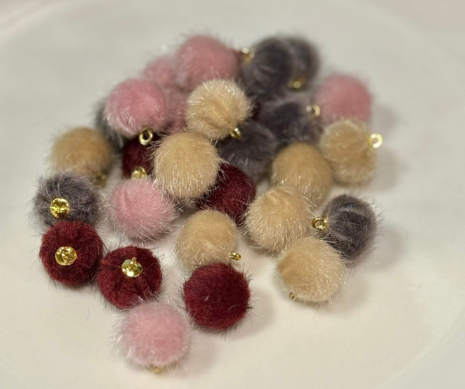 Pom Pom Pendant Charms, Fun Colorful Fluffy Detail, Ideal for Crafting Earrings, Hair Accessories & Keychains & Gift Giving - Nifty Decor & More