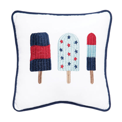 Popsicles Red White Blue Design, Patriotic Throw Pillow, , Perfect for Summer Decor, Fourth of July Gift - Nifty Decor & More