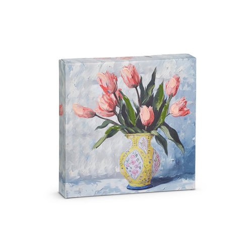 Potted Tulips Wall Art, 6" Floral Decor Accent, Perfect Home Decoration, Gift for Flower Lovers - Nifty Decor & More