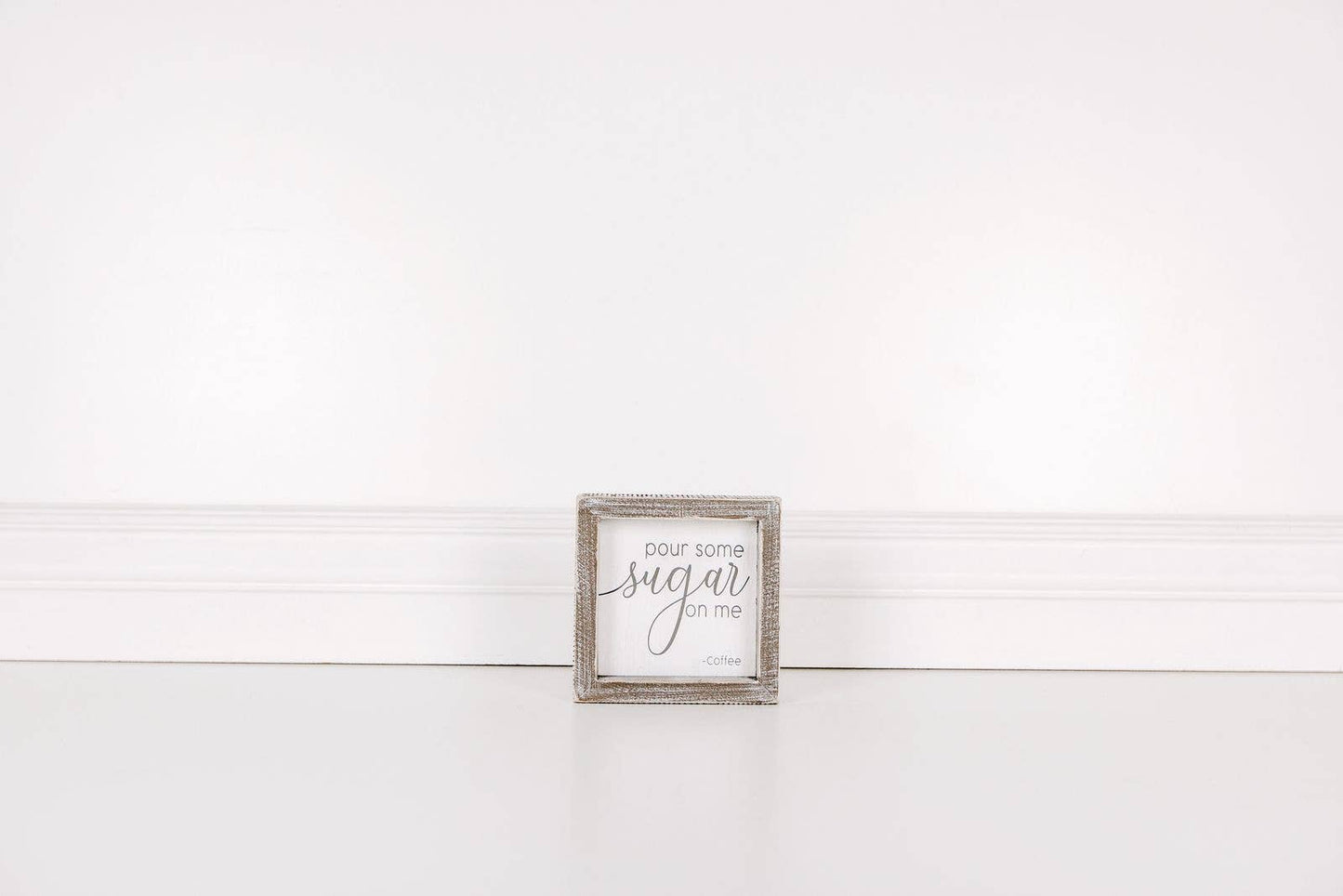 Pour Some Sugar On Me coffee mini framed sign, sassy kitchen decor for coffee lovers, perfect gift for caffeine addicts - Nifty Decor & More