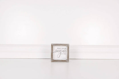 Pour Some Sugar On Me coffee mini framed sign, sassy kitchen decor for coffee lovers, perfect gift for caffeine addicts - Nifty Decor & More