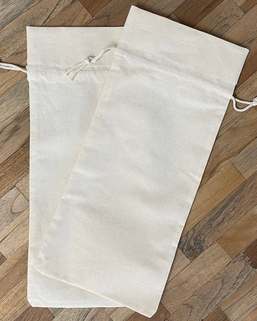Premium Cotton Wine Bags - Single Bottle - Customizable - Nifty Decor & More