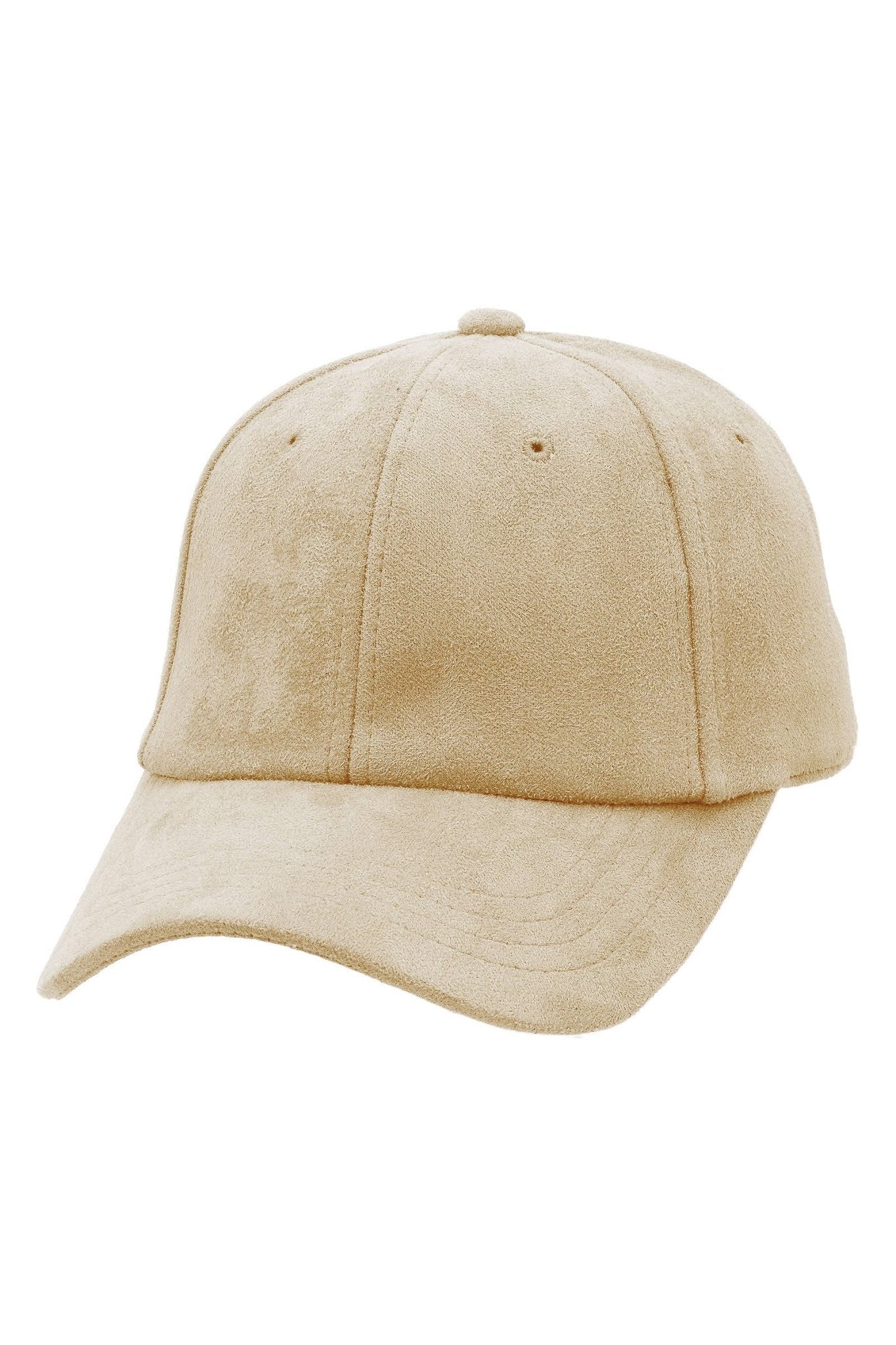 Premium Vegan Suede Strap-back Baseball Cap BEIGE